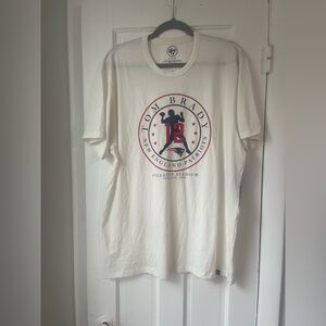 NWT Tom Brady T Shirt XL White 47 Brand Gillette Stadium Hall Of Fame Induction